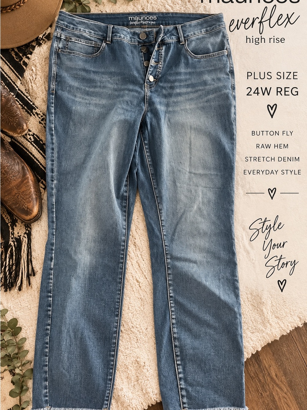 Maurices Medium Wash Blue High-Rise Stretch Jeans